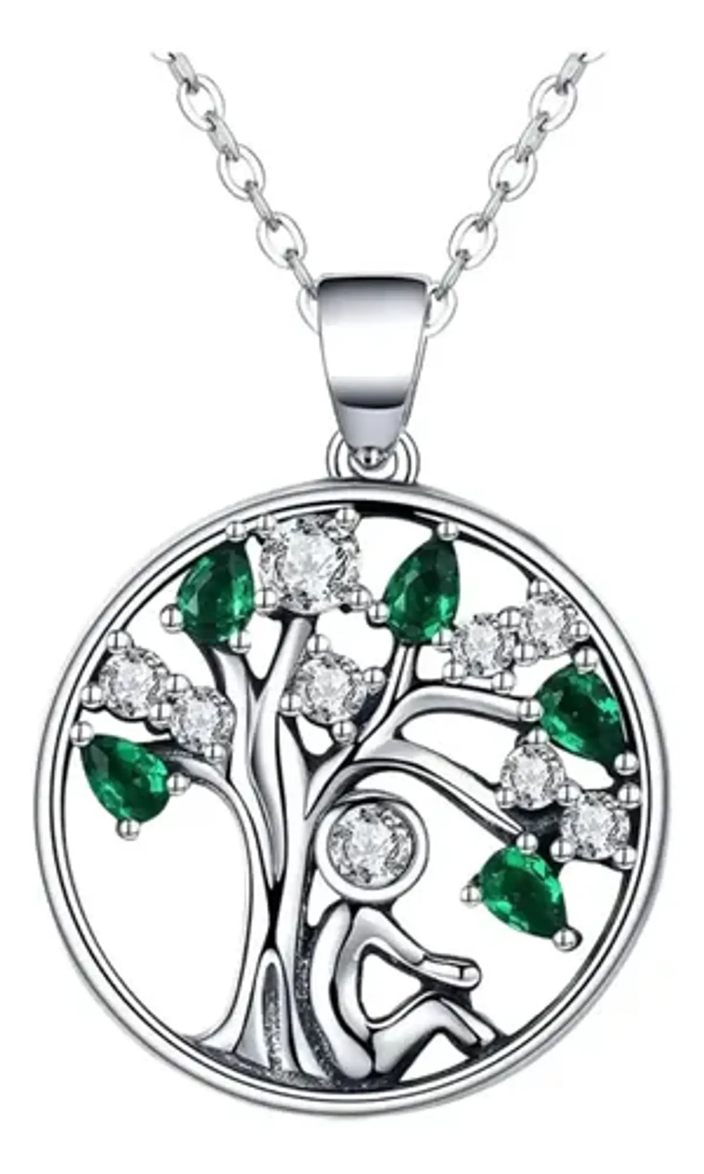 Collar Plata 925 Árbol De La Vida Circón Joyas Regalo Mujer 1