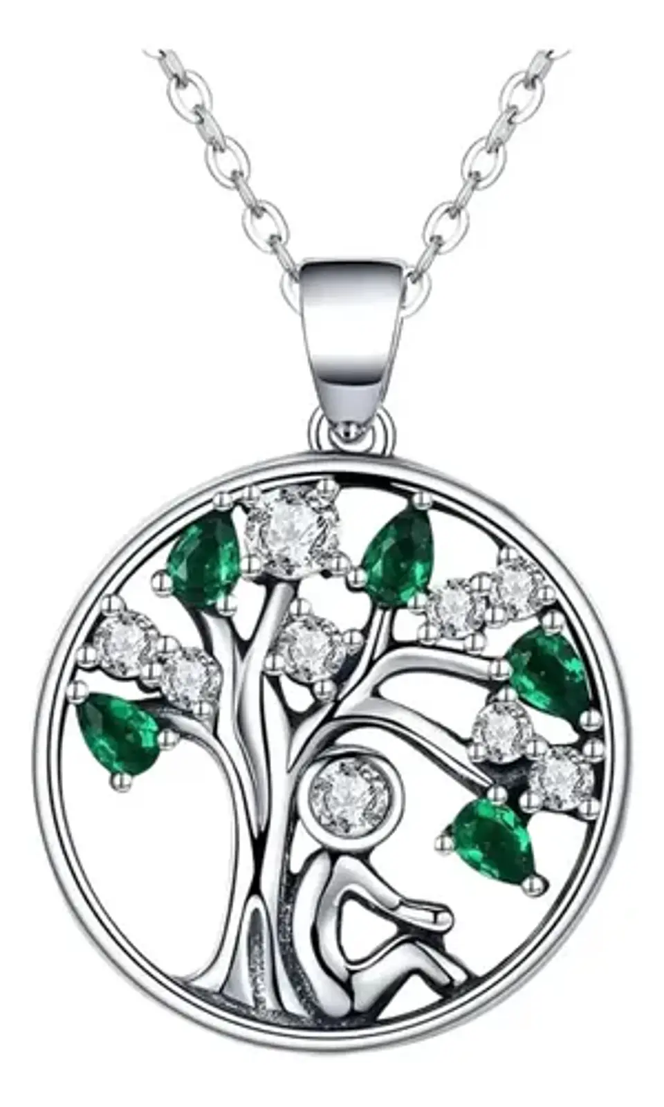 Collar Plata 925 Árbol De La Vida Circón Joyas Regalo Mujer 1