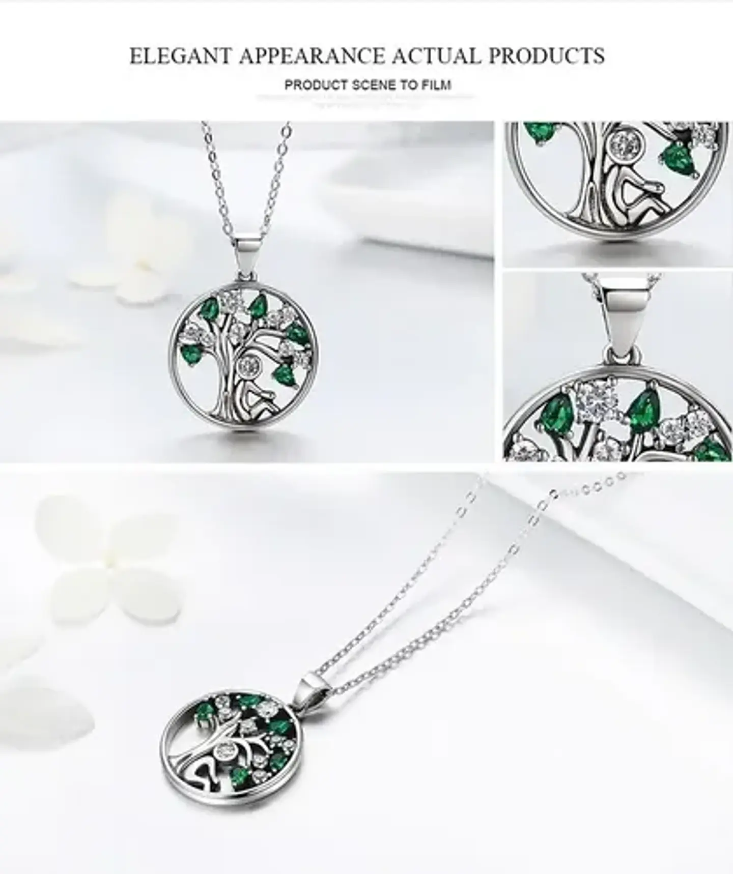 Collar Plata 925 Árbol De La Vida Circón Joyas Regalo Mujer 6
