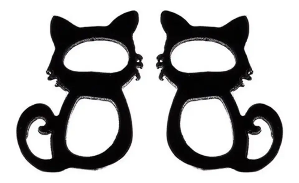 Aros Gato Regalo Mujer Niña  + Bolsa Joyas 1