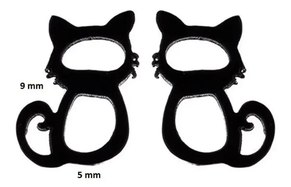 Aros Gato Regalo Mujer Niña  + Bolsa Joyas 2