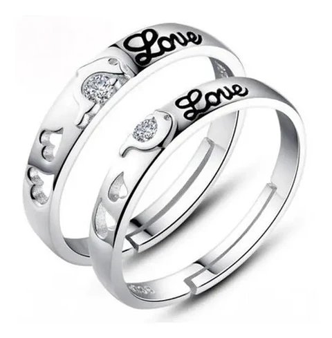 Anillos Compromiso Ajustables + Caja Regalo Joyas A112