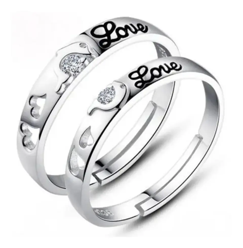 Anillos Compromiso Ajustables + Caja Regalo Joyas A112 1