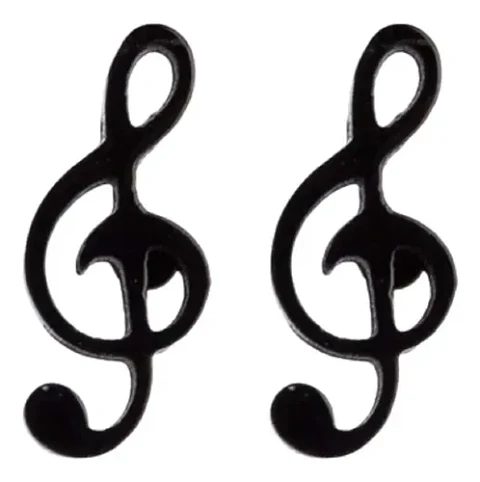 Aros Nota Musical Regalo Mujer Niña Hombre + Bolsa Joyas