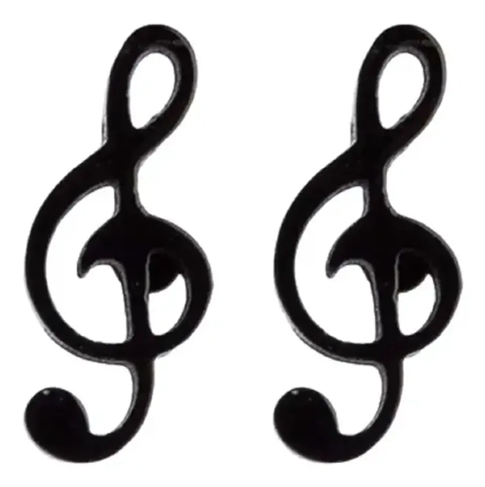 Aros Nota Musical Regalo Mujer Niña Hombre + Bolsa Joyas 1