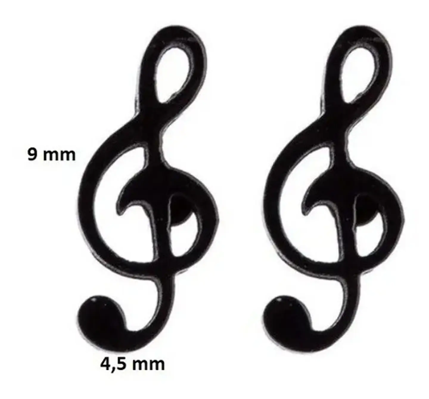 Aros Nota Musical Regalo Mujer Niña Hombre + Bolsa Joyas 2