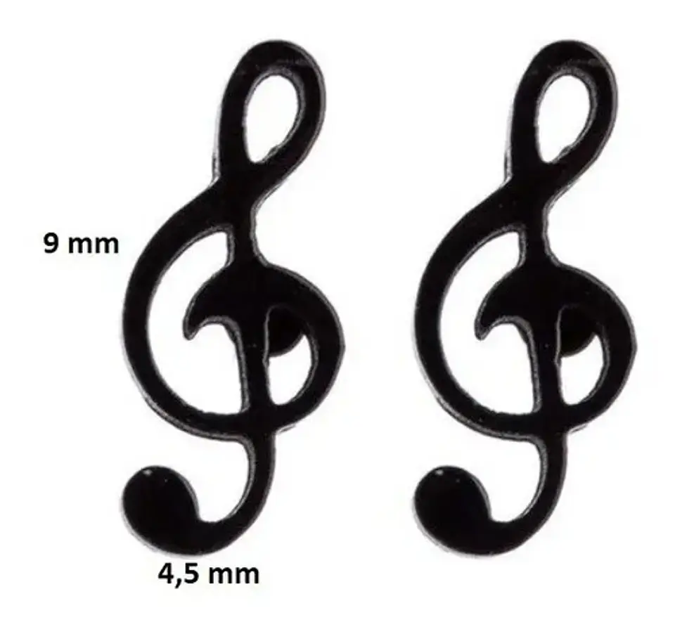 Aros Nota Musical Regalo Mujer Niña Hombre + Bolsa Joyas 2