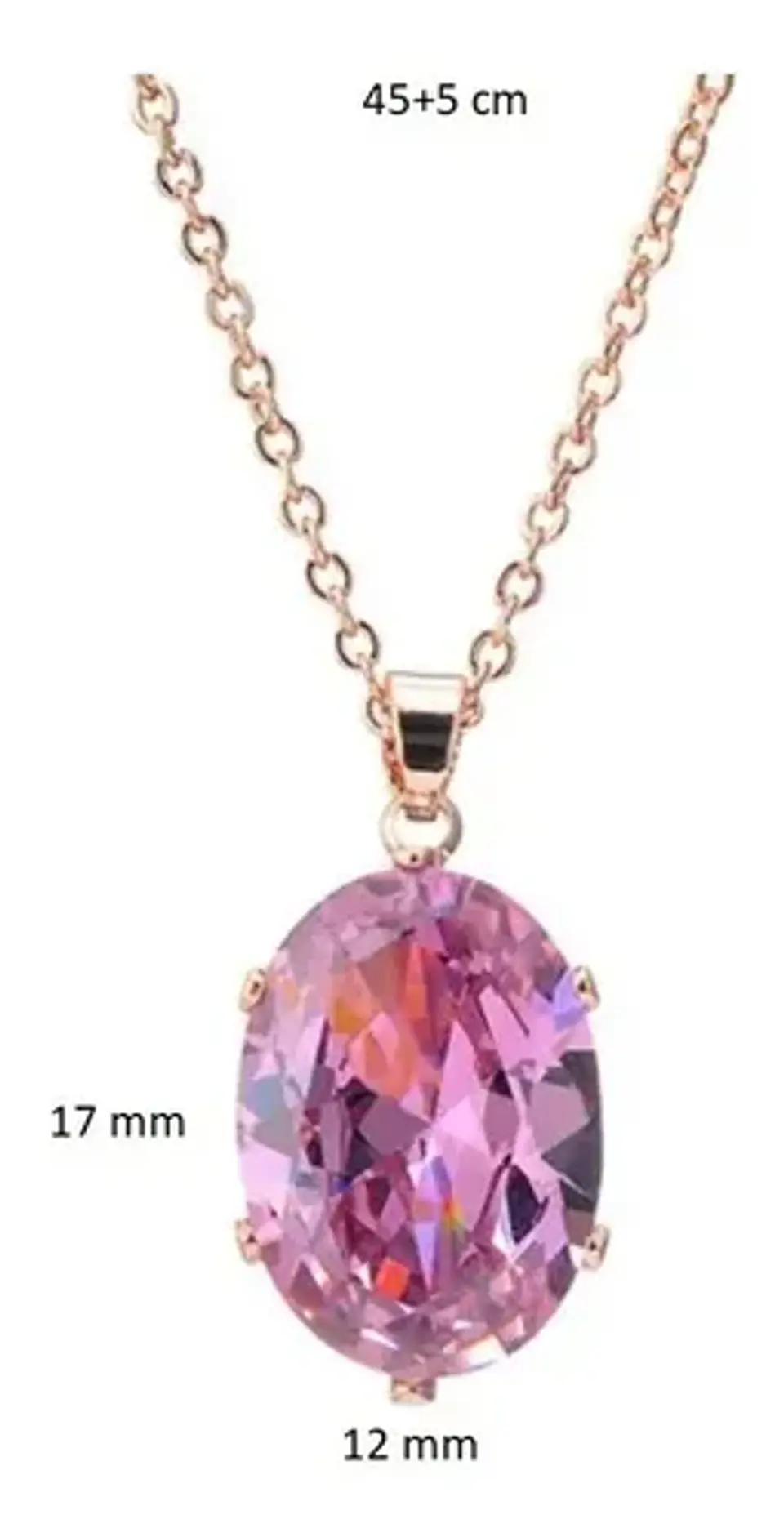 Collar Cristal Rosado Circonita Mujer + Bolsa Regalo Joyas 2