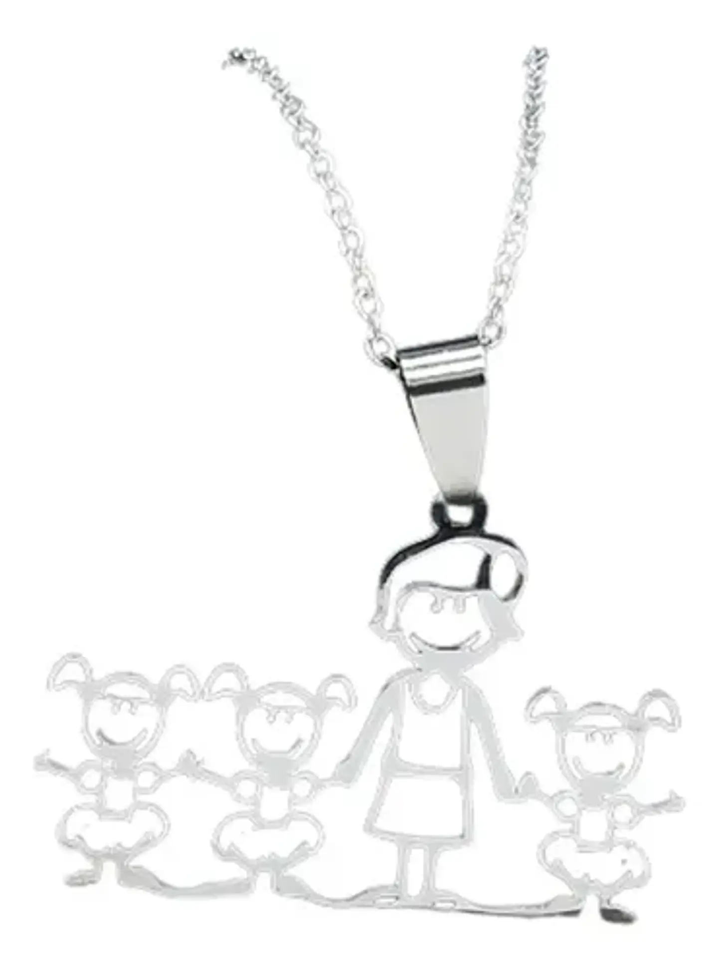 Collar Familia Mamá Y Tres Hijas + Caja Regalo Joyas 1