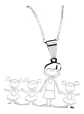 Collar Familia Mamá Y Tres Hijas + Caja Regalo Joyas - Miniatura 1