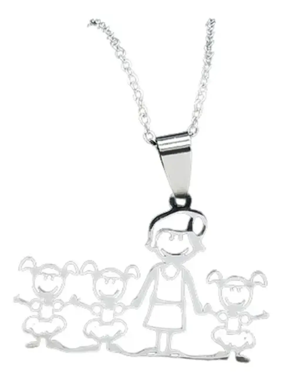 Collar Familia Mamá Y Tres Hijas + Caja Regalo Joyas 1