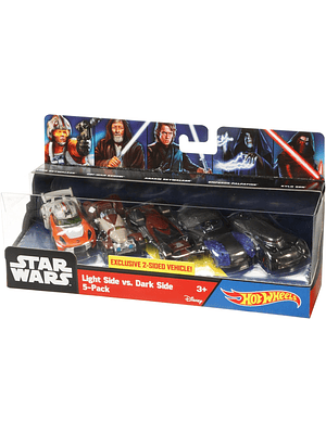 Pack 5 Hot Wheels Star Wars Light Side Vs Dark Side