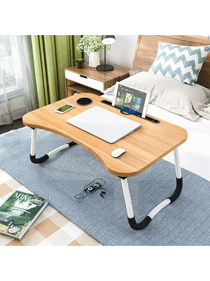 Mesa para Cama + Porta Vasos + Porta Tablet 60x40x27