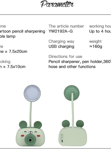 Lampara Led Sacapuntas Porta Celular 