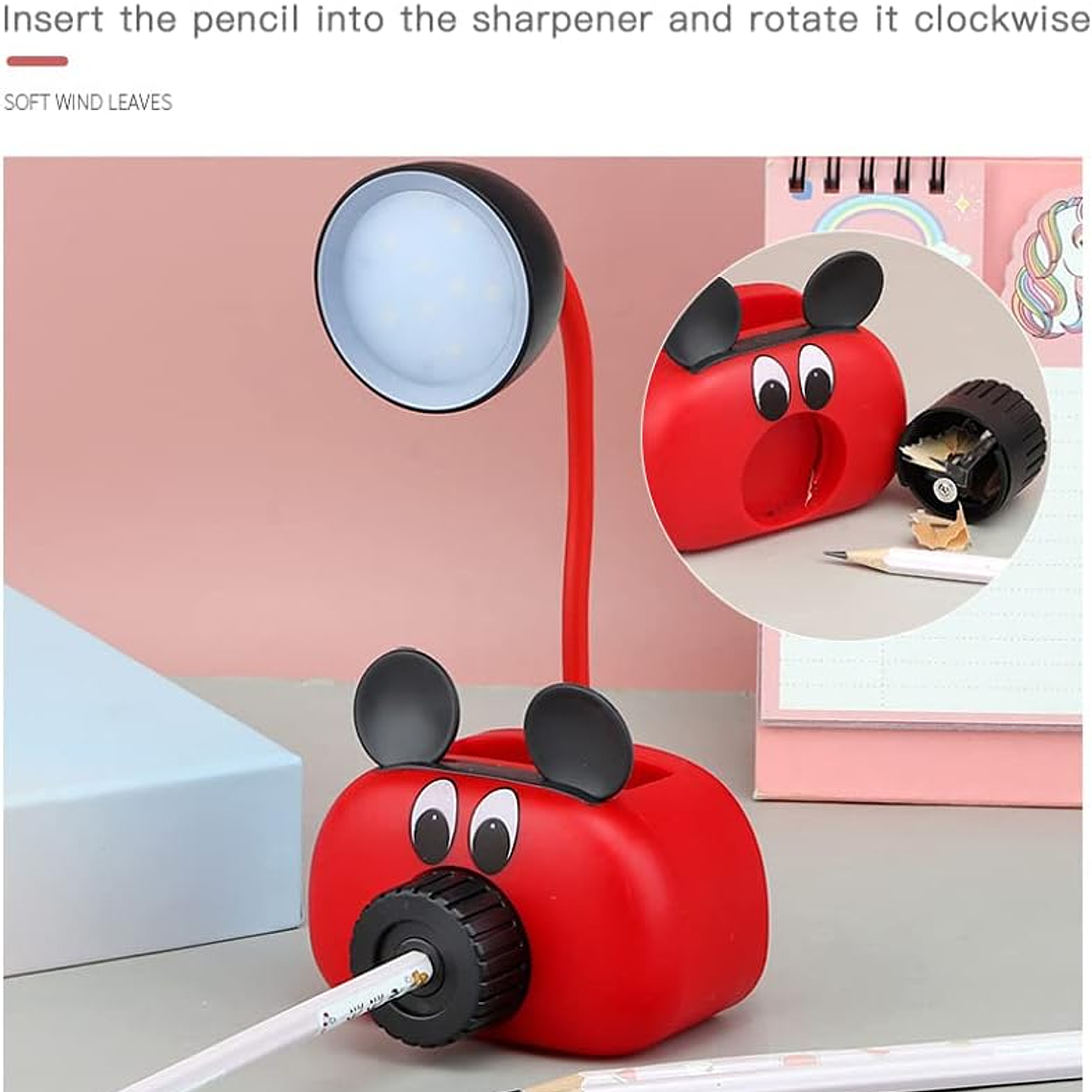 Lampara Led Sacapuntas Porta Celular 