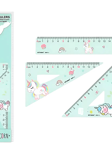 Set Regla Unicornio Kawaii + Estuche 1