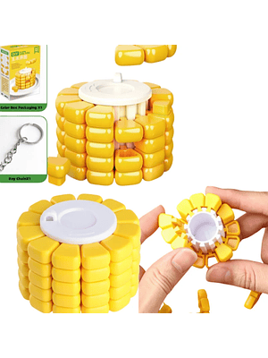 Juguete Sensorial Mini LLavero Maiz, con luz y granos desmotables.