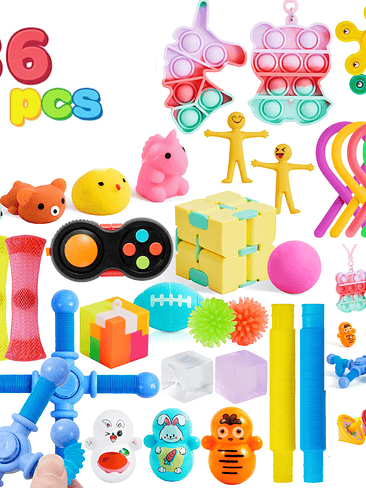 36 Juguetes Sensoriales Anti Estress. DIversos Modelos, Tamaños, Formas y Colores 1