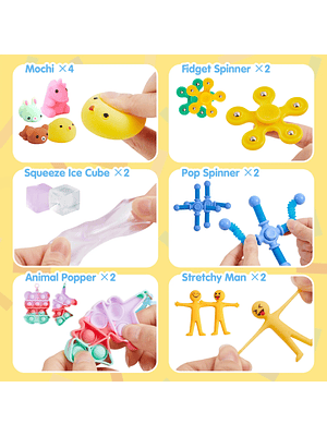 36 Juguetes Sensoriales Anti Estress. DIversos Modelos, Tamaños, Formas y Colores