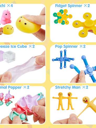 36 Juguetes Sensoriales Anti Estress. DIversos Modelos, Tamaños, Formas y Colores 2