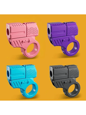 New Mini Gun Shell Ejected Can Launch Decompression EDC Finger Ring Pistol Fidget Spinner Ratchet Anxiety Stress Relief Toy Guns