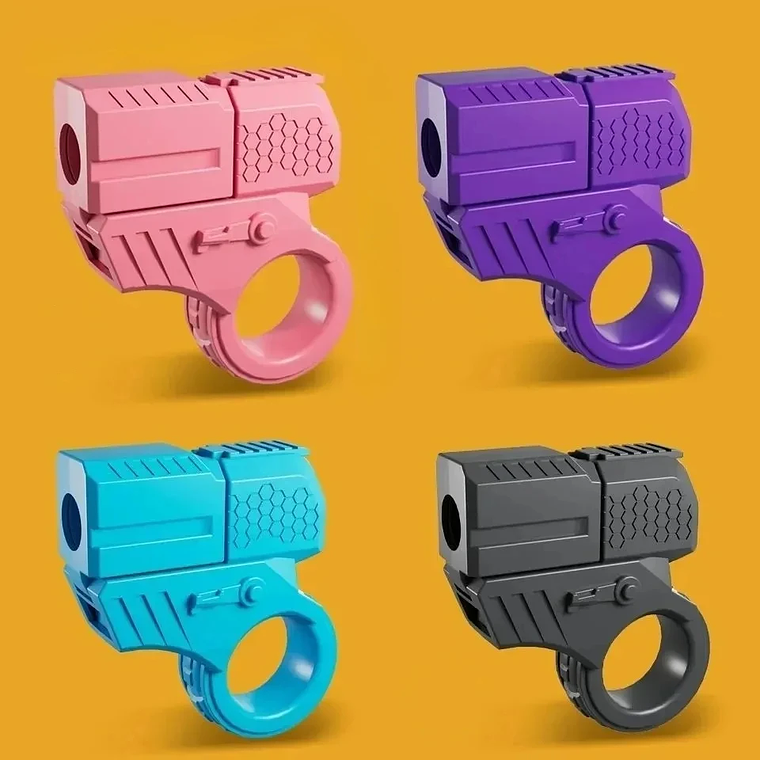 New Mini Gun Shell Ejected Can Launch Decompression EDC Finger Ring Pistol Fidget Spinner Ratchet Anxiety Stress Relief Toy Guns 1