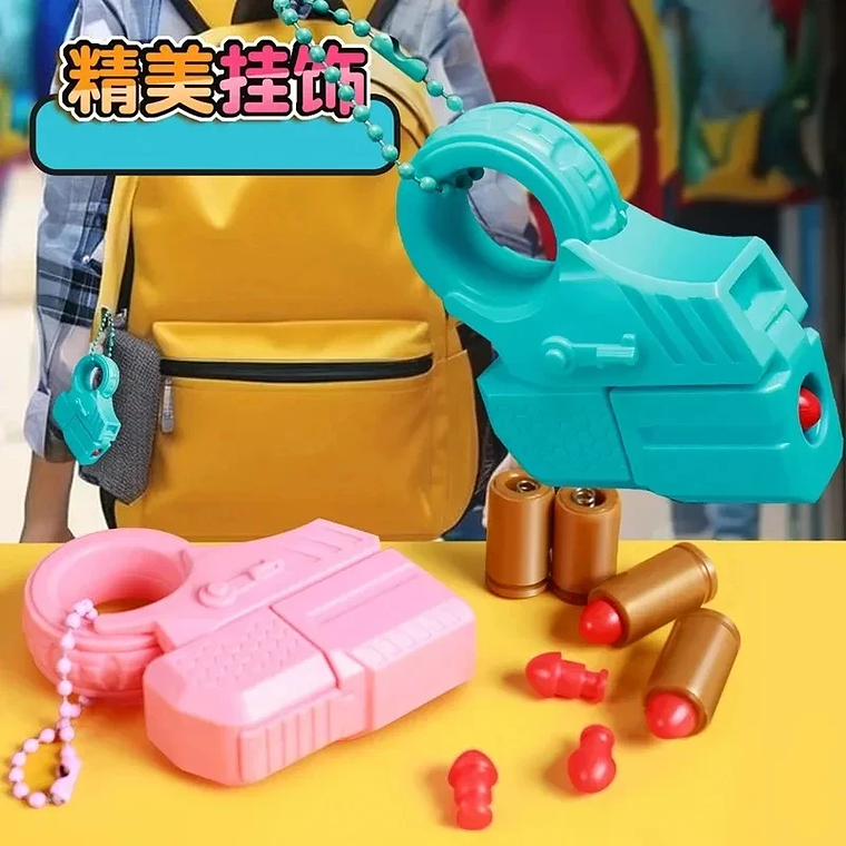 New Mini Gun Shell Ejected Can Launch Decompression EDC Finger Ring Pistol Fidget Spinner Ratchet Anxiety Stress Relief Toy Guns 4