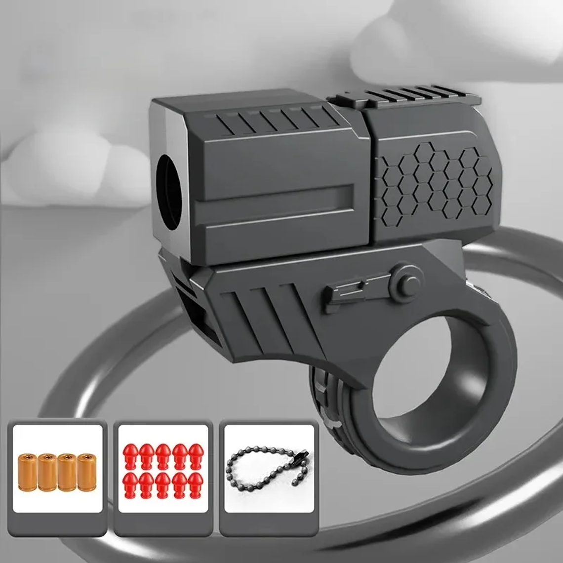New Mini Gun Shell Ejected Can Launch Decompression EDC Finger Ring Pistol Fidget Spinner Ratchet Anxiety Stress Relief Toy Guns 6