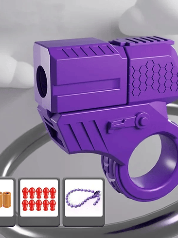 New Mini Gun Shell Ejected Can Launch Decompression EDC Finger Ring Pistol Fidget Spinner Ratchet Anxiety Stress Relief Toy Guns 7