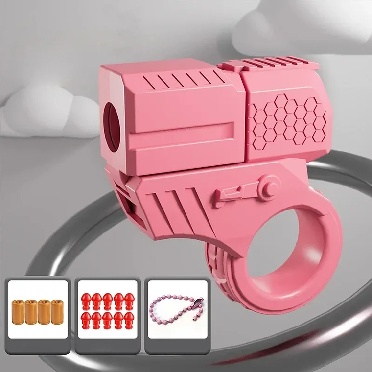 New Mini Gun Shell Ejected Can Launch Decompression EDC Finger Ring Pistol Fidget Spinner Ratchet Anxiety Stress Relief Toy Guns 9