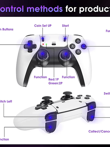 Consola M15 4K TV Game Stick 64GB Built-in 3/40000+ Retro Games 4