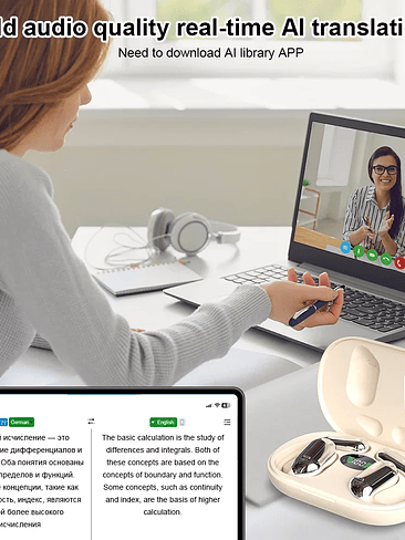 3-in-1 Audifonos Traductores en tiempo Real Con IA 5.3 y Cancelacion de Ruido 6