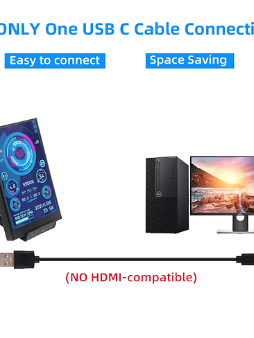 Pantalla secundaria Alimentada por USB 3.5  3