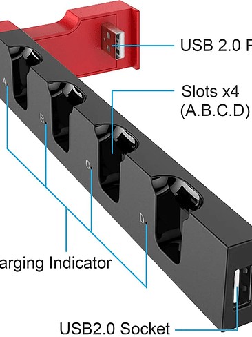 Estacion de Cara Multiple Para Mandos Nintendo Switch  3