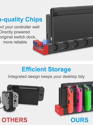 Estacion de Cara Multiple Para Mandos Nintendo Switch  4