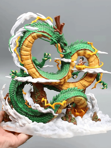 🐉 Figura realista ShengLong + Base + Goku nube voladora. Coleccionable Bandai 🐉 2