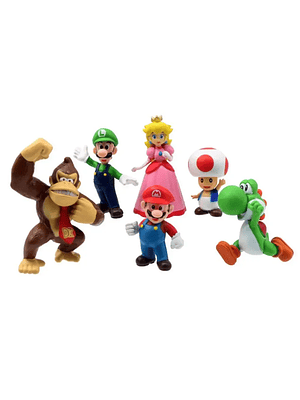 Set 6 Figuras Coleccionables Mario Bross 