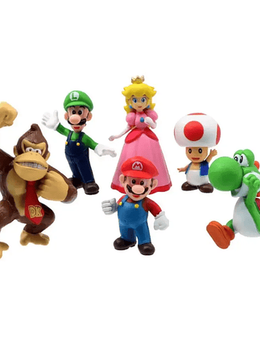 Set 6 Figuras Coleccionables Mario Bross 