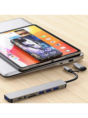 8 in 2 USB +Type C HUB Multi Puerto