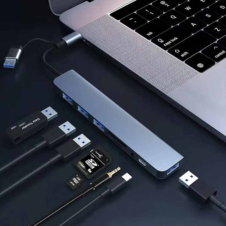 8 in 2 USB +Type C HUB Multi Puerto 5
