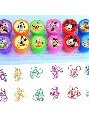 Set 12 Timbres Disney, alta duracion, Recargables.