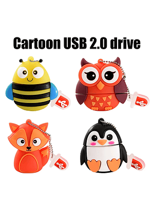 Pendrives Kawai Variedad Diseños (Dragon, abeja, pinguino, etc)