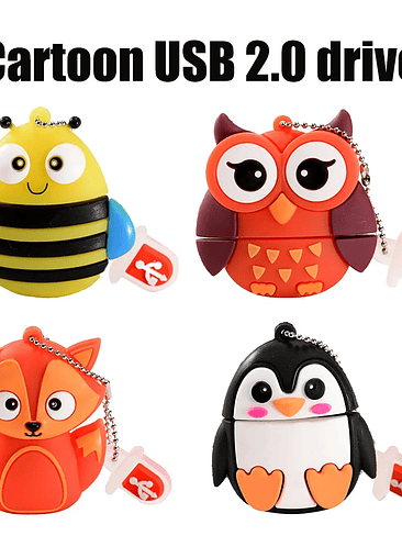 Pendrives Kawai Variedad Diseños (Dragon, abeja, pinguino, etc) 2