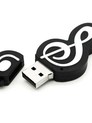 Unidad flash USB 2.0 de 128 GB con diseño de instrumento musical y notas de violín, color 64 GB, llavero de regalo 4