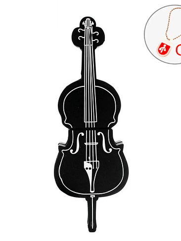 Unidad flash USB 2.0 de 128 GB con diseño de instrumento musical y notas de violín, color 64 GB, llavero de regalo 7
