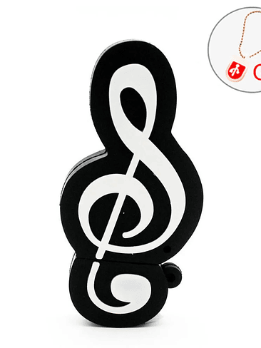 Unidad flash USB 2.0 de 128 GB con diseño de instrumento musical y notas de violín, color 64 GB, llavero de regalo 9