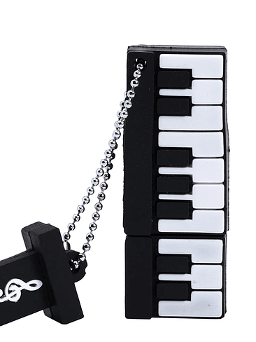 Unidad flash USB 2.0 de 128 GB con diseño de instrumento musical y notas de violín, color 64 GB, llavero de regalo 10