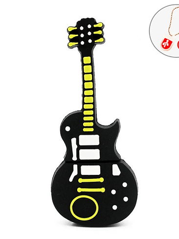 Unidad flash USB 2.0 de 128 GB con diseño de instrumento musical y notas de violín, color 64 GB, llavero de regalo 11