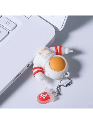 Memoria USB de astronauta de 128 GB, regalo creativo y genial, memoria USB de 64 GB, llavero gratis, memoria USB blanca de 32 GB, disco U de 16 GB  