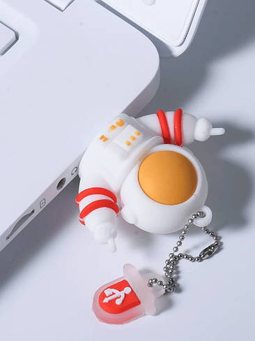 Memoria USB de astronauta de 128 GB, regalo creativo y genial, memoria USB de 64 GB, llavero gratis, memoria USB blanca de 32 GB, disco U de 16 GB   2
